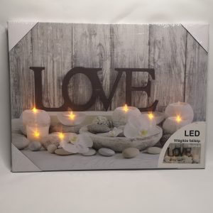 LED világító falikép Love 40x30cm