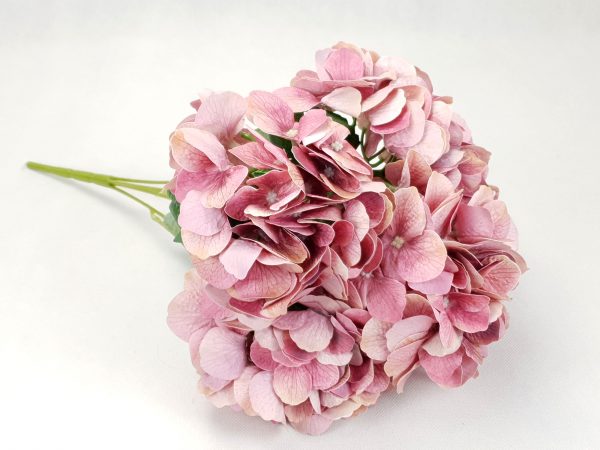 Hortenzia csokor gumis rózsaszín 50 cm