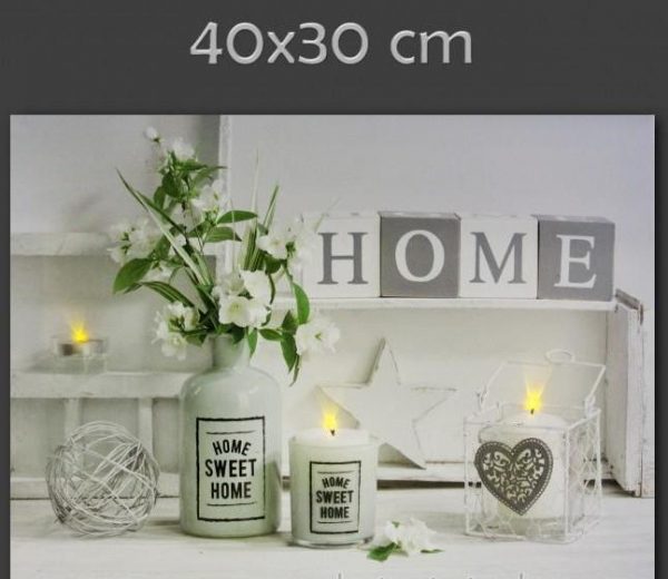 LEDes világító falikép Sweet home 40x30cm