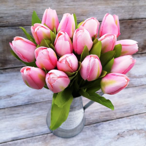 Selyem mű tulipán csokor 9 szál