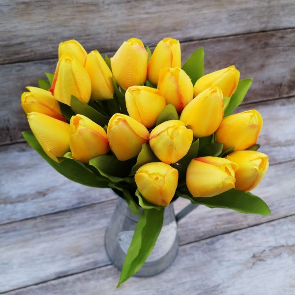 Selyem mű tulipán csokor 9 szál