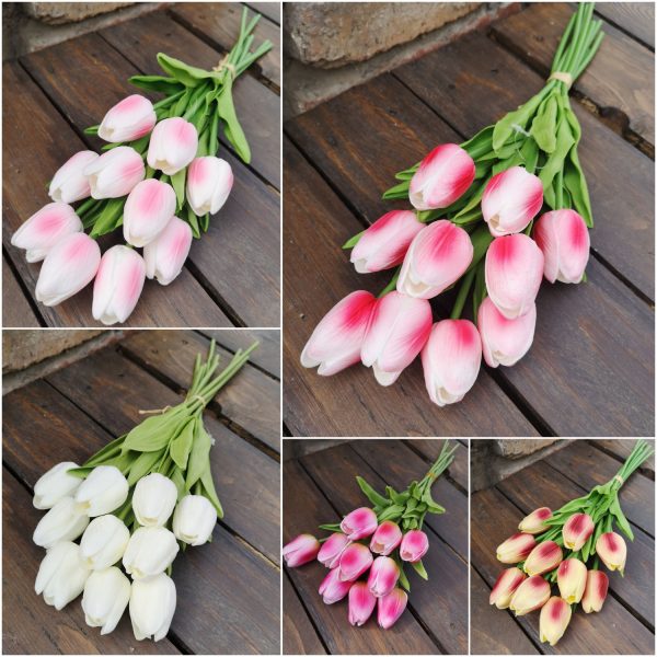 Gumi tulipán csokor 10 szál több színben