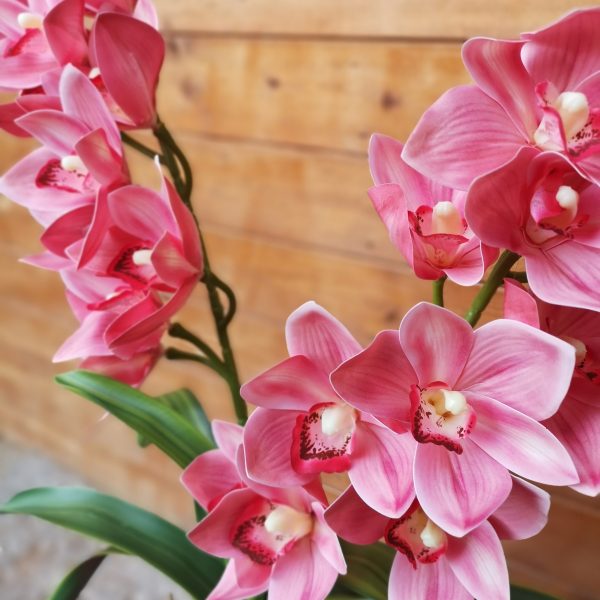 Mű orchidea kerámia kaspóban 2 szál
