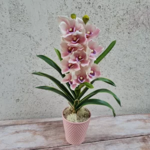 Élethű gumi orchidea kaspóban 58 cm
